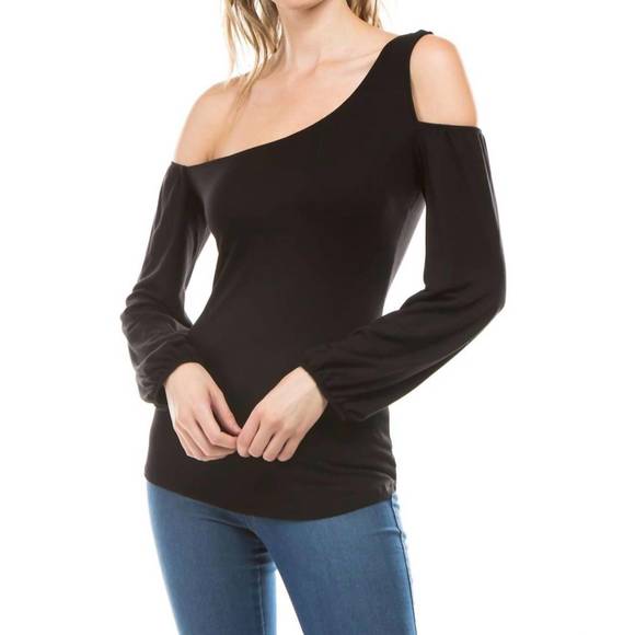 NEW VAVA vivian assymetrical cold shoulder top in black - Picture 1 of 1